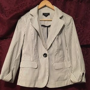 Talbots white striped blazer